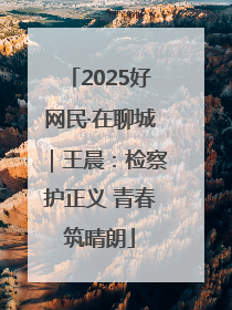 2025好网民·在聊城｜王晨：检察护正义 青春筑晴朗