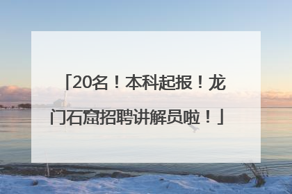 20名！本科起报！龙门石窟招聘讲解员啦！