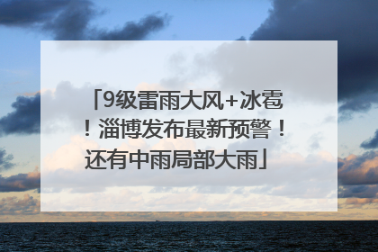 9级雷雨大风+冰雹！淄博发布最新预警！还有中雨局部大雨